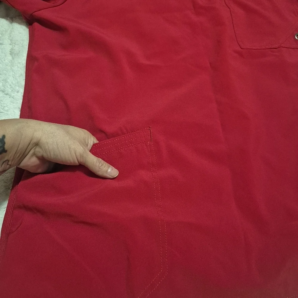 NFINITY Red Men's Scrub Shirt....Size:L - Picture 9 of 10
